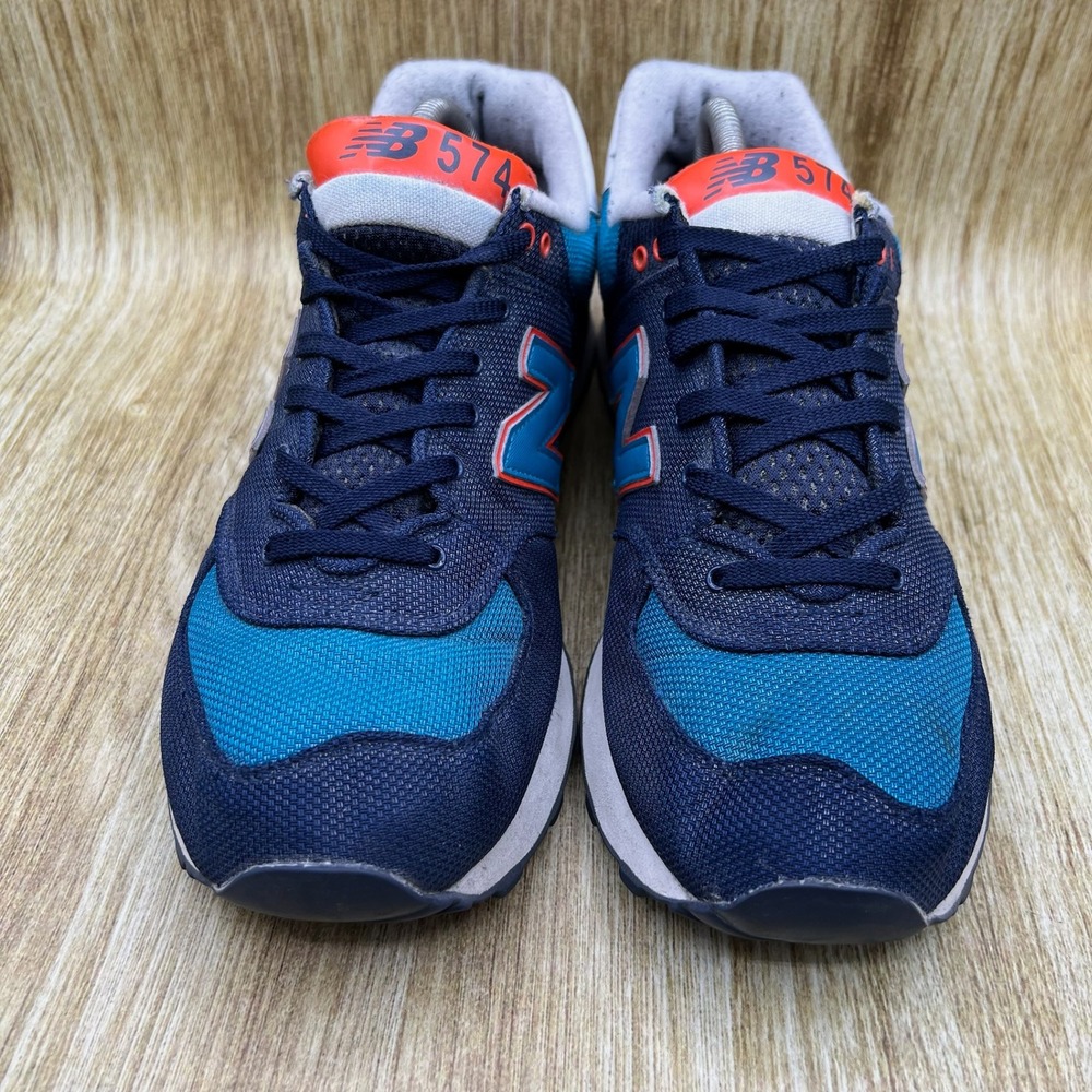 New Balance 574 Sneakers Men's Size 10.5 Navy Teal Orange Low Top ML574WNC - Picture 2 of 10